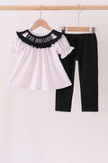 Black Ghost Embroidery Pants Set