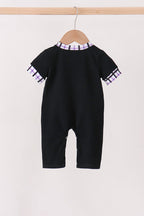 Black Ghost Embroidery Romper