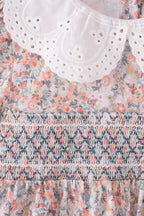 Floral smocked lace bloomer set