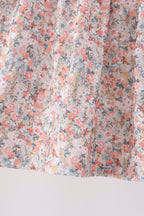 Floral smocked lace ruffle pants set