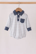 Teal pocket plaid bubble