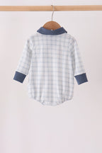 Teal pocket plaid bubble