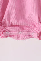 Pink corduroy lace smocked bubble