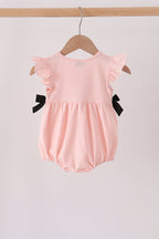 Pink Ghost Embroidery Ruffle Bubble