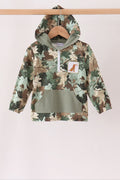 Camouflage puppy embroidery hoodie