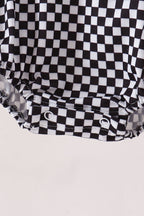 Black car embroidery checkered bubble