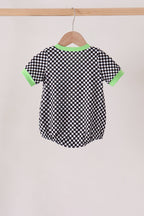 Black car embroidery checkered bubble