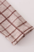 Brown plaid bloomer set