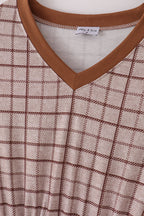 Brown plaid mom dress