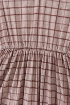 Brown plaid mom dress