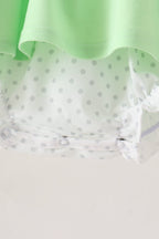 Light green character french knot ruffle bubble