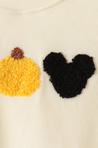 Beige character french knot top