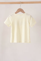 Beige character french knot top