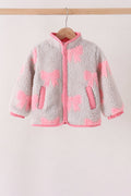Pink bow fleece jacket