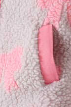 Pink bow fleece jacket