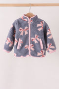 Blue bow fleece jacket