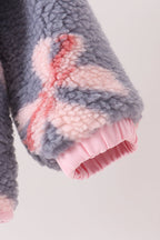 Blue bow fleece jacket
