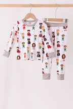 Grey character bamboo pajama set