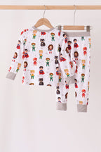 Grey character bamboo pajama set