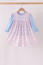Pink floral bow 2pc set