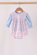 Pink floral bow 2pc bubble set