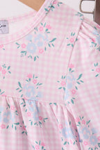 Pink floral bow bloomer set