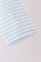 Blue turkey embroidery stripe top