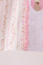 Pink floral turkey embroidery ruffle dress
