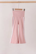 Pink Flare Double Side Stripe Active Pants