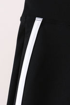 Black Flare Double Side Stripe Active Pants