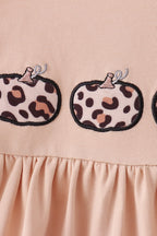 Leopard pumpkin applique bloomer set