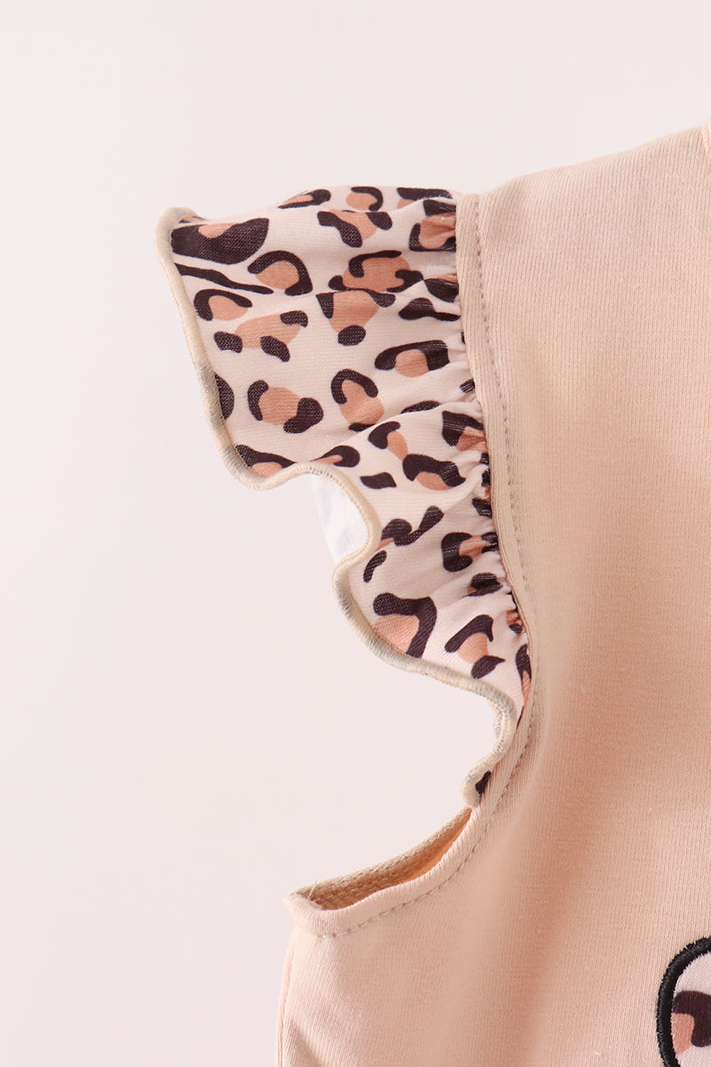 Leopard pumpkin applique dress