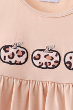 Leopard pumpkin applique pants set