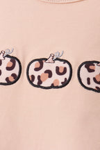 Leopard pumpkin applique skorts set