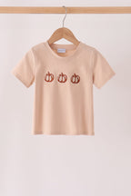 Leopard pumpkin embroidery top