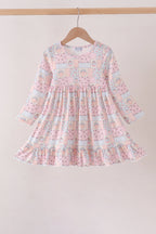 Pink pumpkin ruffle dress