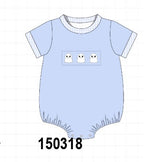 Blue ghost embroidery bubble