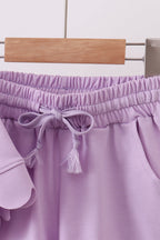 Lavender scalloped mom&me shorts set