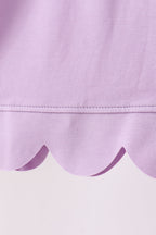 Lavender scalloped mom&me shorts set