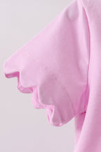 Pink scalloped mom&me shorts set