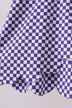 Purple checkered bow active dress