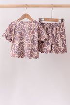 Camouflage scalloped shorts set