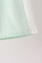 Green polka dot pocket ruffle pants set