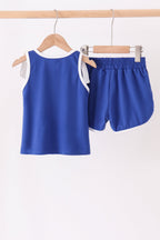 Blue Kentucky active shorts set