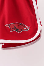 Maroon Arkansas active shorts set