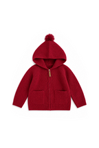 Red zipper cardigan sweater
