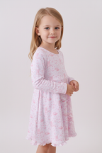 Premium pink boots bamboo dress