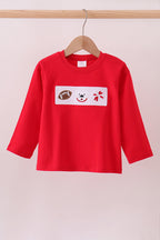 Premium Red Georgia bulldog embroidery top