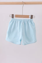 Premium Mint&white stripe bow shorts