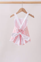 Pink ribbon ruffle bow bubble
